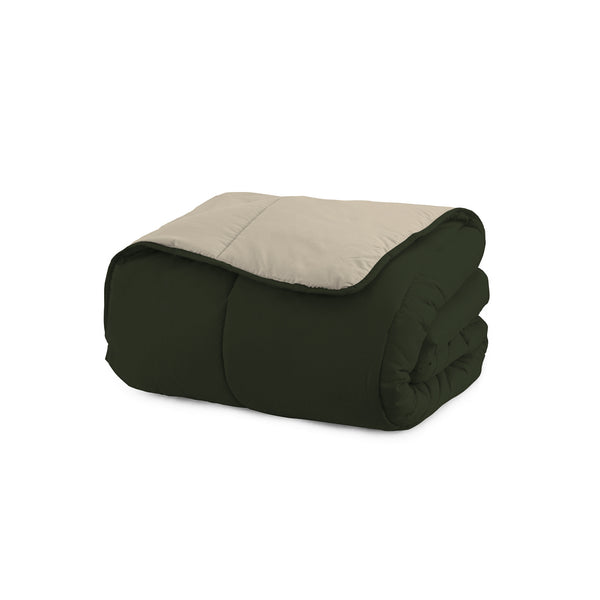 prezzo Couette d'Hiver en Microfibre 200gr Double Face Vert Militaire/Crème Différentes Tailles