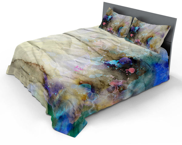 Parure de lit double avec taies d'oreiller imprimées et en microfibre sconto