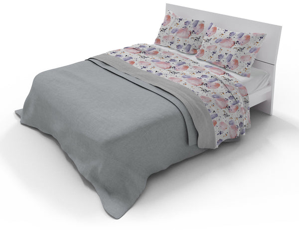 online Parure de lit double et taies d'oreiller avec imprimé aquarelle 14