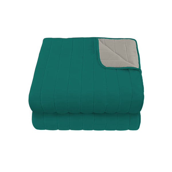 Couette Double Face 100gr Gris Clair/Aqua Différentes Tailles sconto