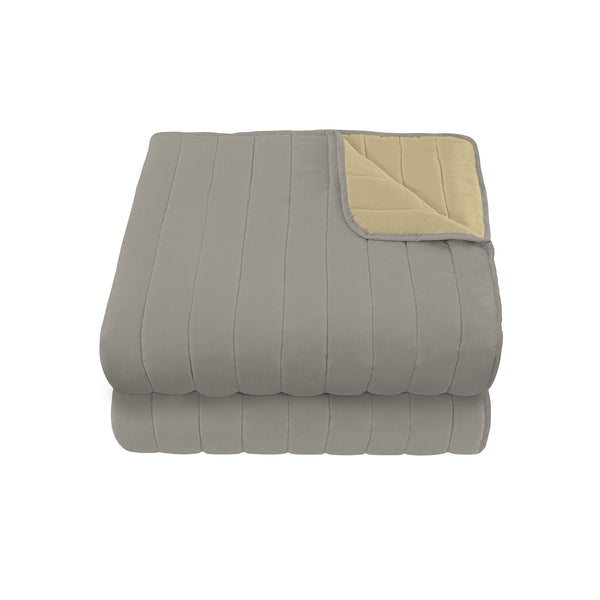 acquista Couette Double Face 100gr en Microfibre Crème/Gris Clair Différentes Tailles