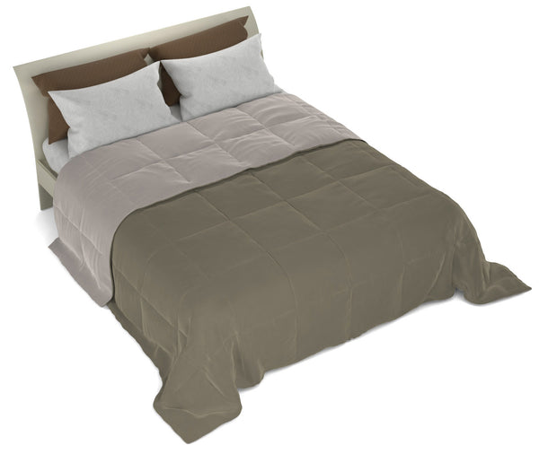 Couette Double Face 120gr Gris Tourterelle et Champagne Différentes Tailles prezzo