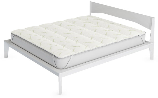 sconto Surmatelas matelassé rembourré en fibre de chanvre avec élastiques vert clair Différentes tailles