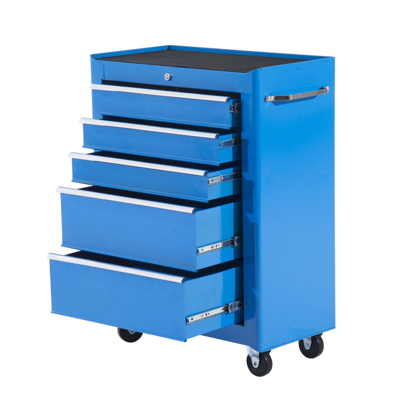 Carrello Porta Utensili da Officina con Cassettiera Azzurro 61.5x33x85 cm -1