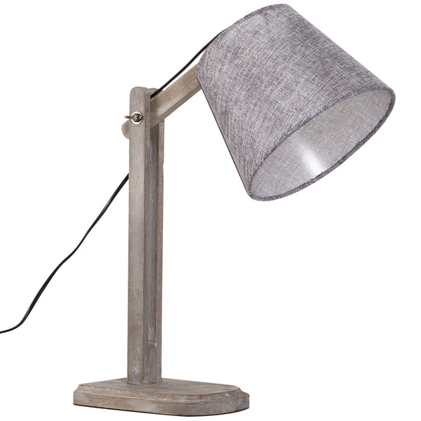 Abat-jour Lampe de Table en Lin et Bois de Paulownia Gris acquista