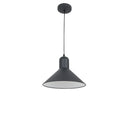 Lampada Design a Sospensione Corpo in Metallo Nero Esterno Bianco Interno Ø34,5x28 cm -8