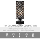 Lampada da Tavolo 2 Porte USB Ø10,8x30 cm E27 Paralume in Cristallo Nero-6