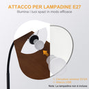 Lampada da Terra con Ripiano in Acciaio e Legno 36x36x165 cm -6