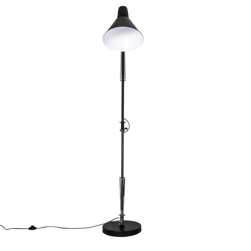 Lampada da Terra con Paralume E27 63x31,5x91-182 cm in Metallo  Nera-4