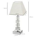 Lampada da Comodino Abat Jour con Paralume in Tessuto E14 20x20x47 cm  Crema-3