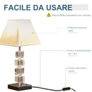 Lampada da Comodino Abat Jour con Paralume in Tessuto E14 20x20x47 cm  Crema-5