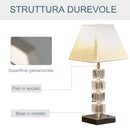 Lampada da Comodino Abat Jour con Paralume in Tessuto E14 20x20x47 cm  Crema-6