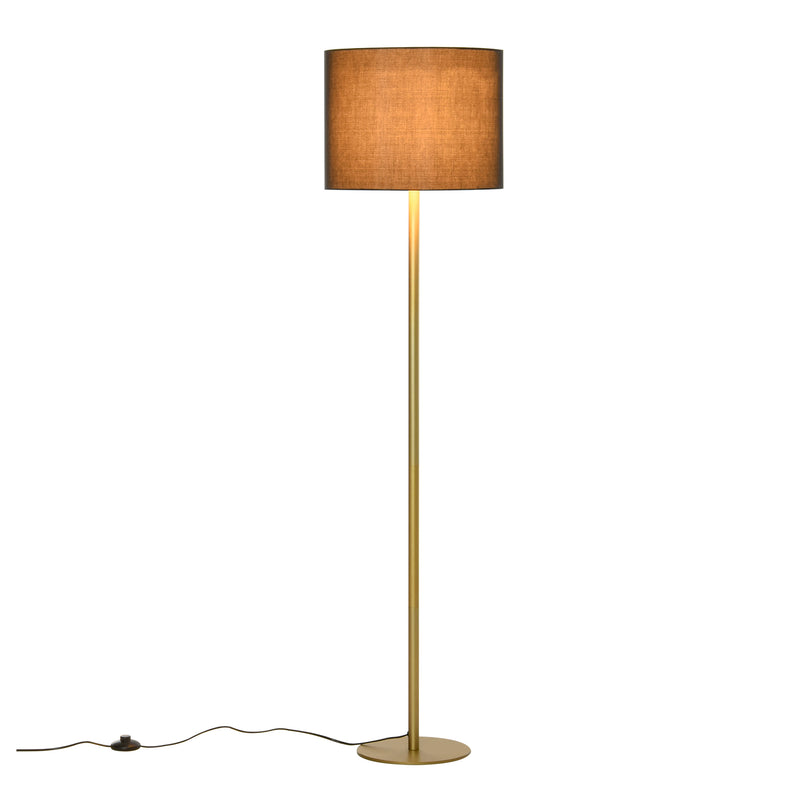 Lampada da Terra con Paralume in Stoffa E27 Ø40x160 cm  Oro-1