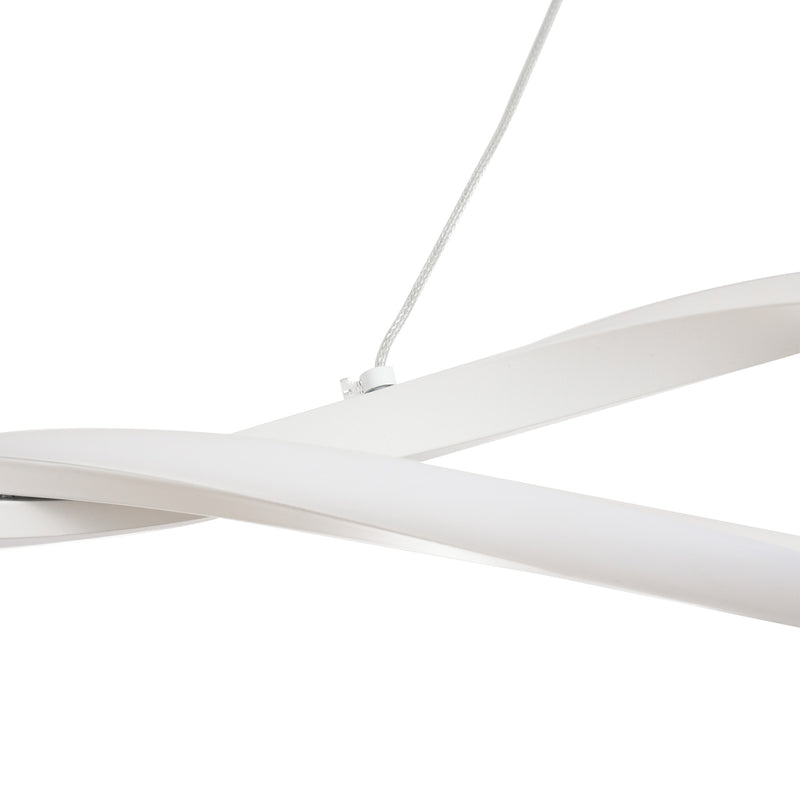 Lampadario a LED Moderno Sospeso Luce Fredda 6500K 90x9x9 cm  Argento-10