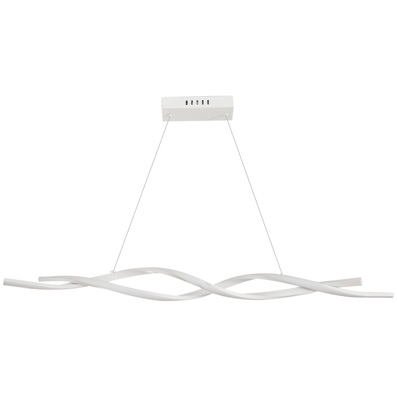 Lampadario a LED Moderno Sospeso Luce Fredda 6500K 90x9x9 cm  Argento-1