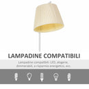 Lampada da Terra con Paralume 45x27x165 cm E27 in Metallo e Tessuto Biano Crema-7