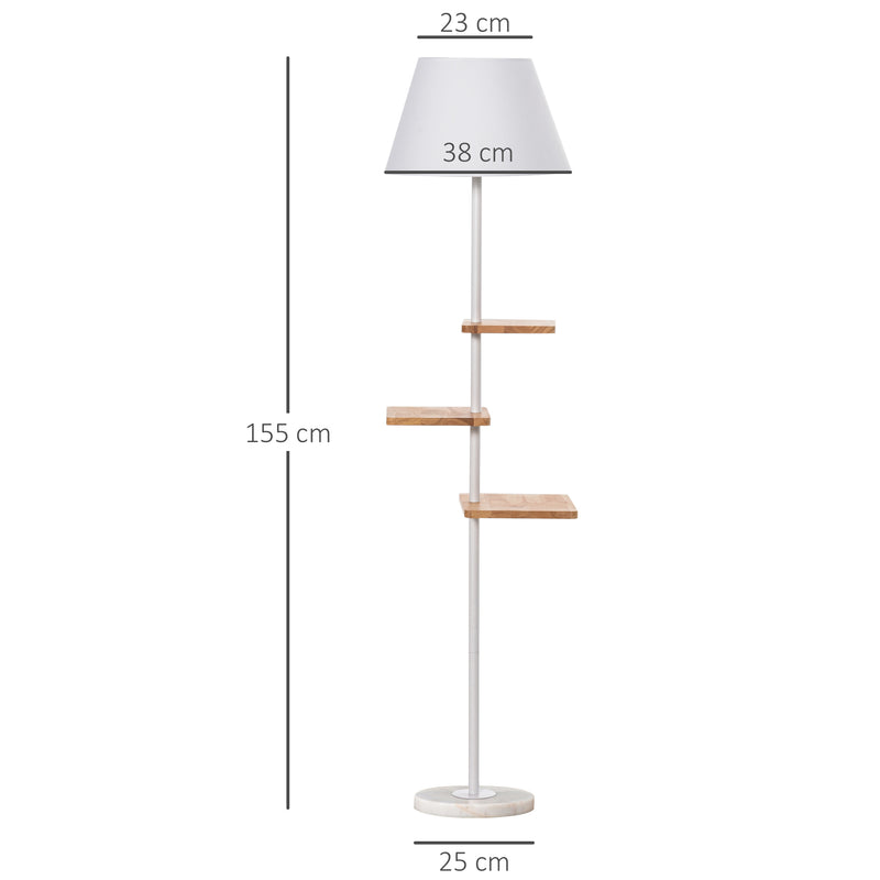 Lampada da Terra Ø38x155 cm E27 40W Base in Marmo Bianco-3