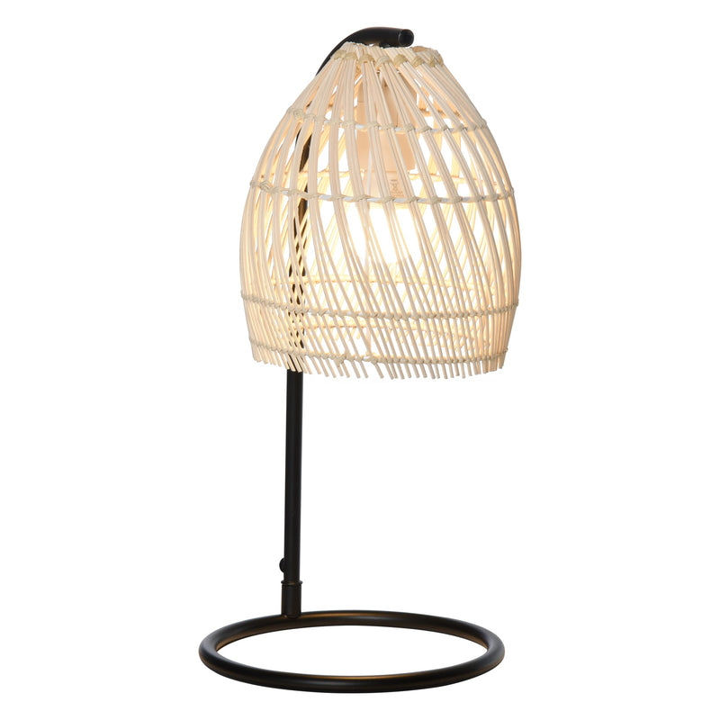 Lampada da Tavolo Ø20x41 cm E27 40W Paralume in Rattan Beige-1