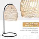 Lampada da Tavolo Ø20x41 cm E27 40W Paralume in Rattan Beige-4