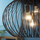 Lampadario Moderno Ø50x150 cm E27 in Metallo Nero-8