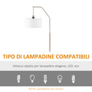 Lampada da Terra 65x33x158 cm E27 Paralume in Tessuto Bianco-6