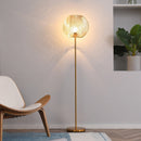 Lampada da Terra Ø35x150 cm E27 Paralume Sferico Oro-4