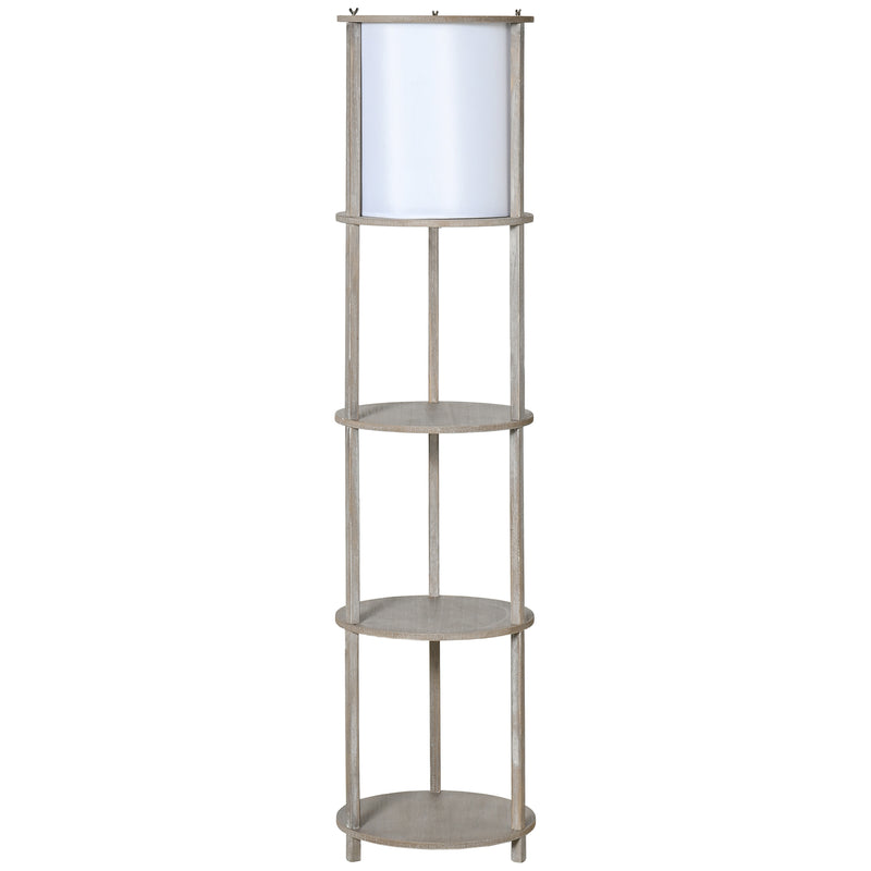 Lampada da Terra 3 Ripiani 35x35x154 cm E27 in Legno e PVC-1