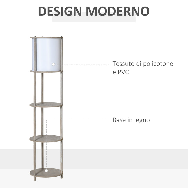 Lampada da Terra 3 Ripiani 35x35x154 cm E27 in Legno e PVC-5