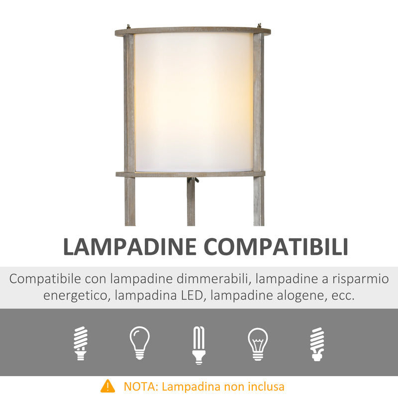 Lampada da Terra 3 Ripiani 35x35x154 cm E27 in Legno e PVC-7