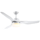 Ventilatore da Soffitto 3 Pale e Lampada LED Ø132x40 cm 6 Velocità Bianco-1