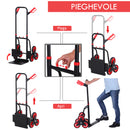 Carrello Portapacchi Pieghevole per Scale 150 Kg in Metallo  Nero e Rosso-4