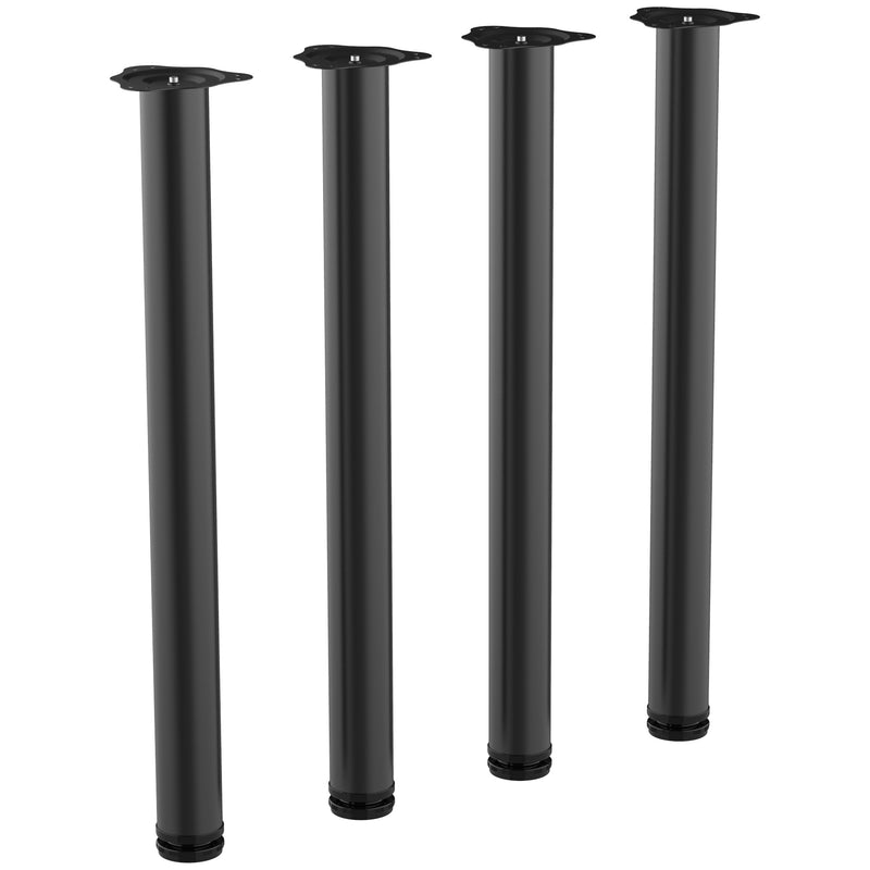 Set 4 Gambe Tavolo Ø6 x 72L cm in Acciaio Nero-1