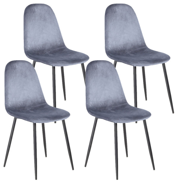 online Lot de 4 chaises d'intérieur 88x43x53 cm en tissu gris