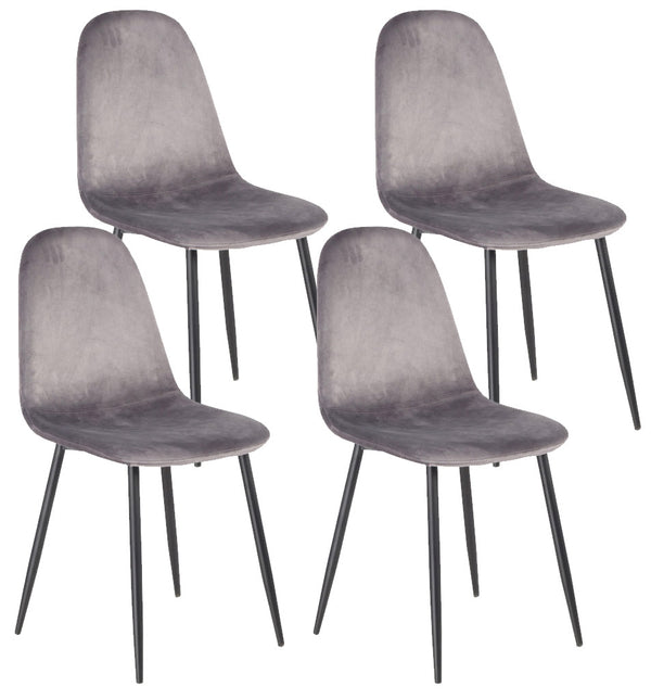 Lot de 4 Chaises Indoor 88x43x53 cm en Tissu Graphite prezzo