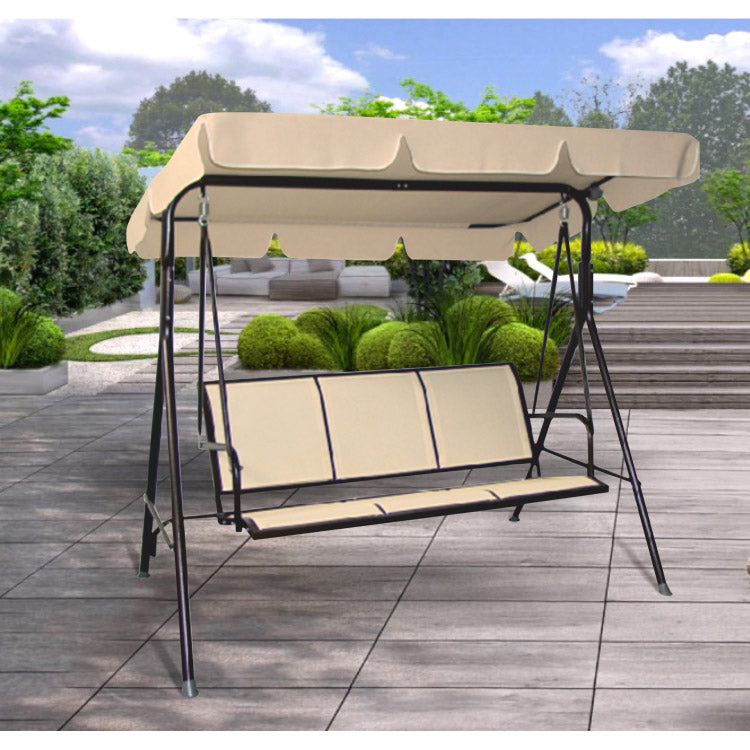 Dondolo 3 Posti da Giardino 170x110x152 cm Ecru-2