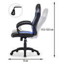 Sedia da Gaming Ergonomica 73x122,5x160 cm in Similpelle Nera e Blu-4