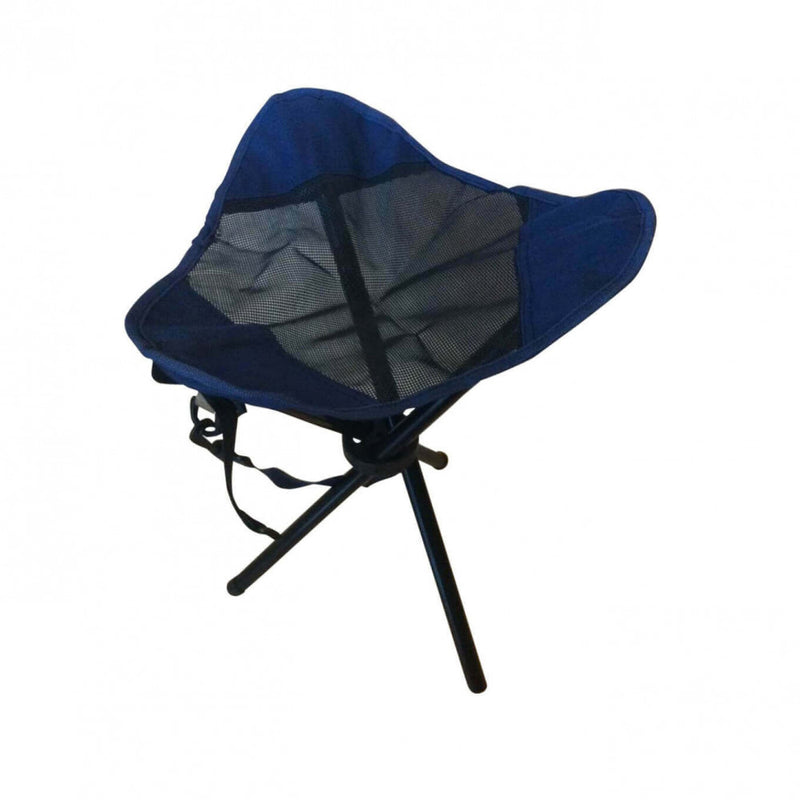 Sgabello Fisher 31x31x43 h cm in Acciaio e Oxford Blu-1