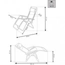 Sedia Sdraio Zero Gravity Reclinabile Pieghevole 165x79x117 h cm in Metallo e Oxford Marrone-4