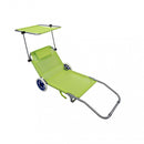 Spiaggina Carrello Pieghevole Steel con Tetto 145x52x62 h cm in Textilene Blu-1