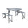 Ensemble de table pliante avec 4 tabourets de camping en aluminium gris