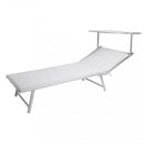 Lettino Prendisole da Giardino Cefalu XXL 213x85,5x40 cm in Alluminio Bianco-1