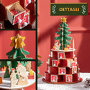 Calendario Avvento di Natale a Cono 22x22x35 cm Con 10 Luci a LED in Compensato-7