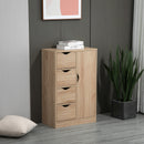 Mobile Bagno 4 Cassetti 1 Anta 54x29x83 cm in Truciolato Naturale-2