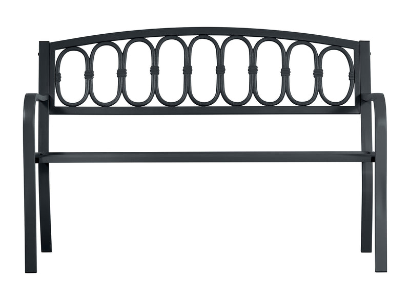 Panchina da Giardino 2 Posti 123x63x87 cm in Ferro e Ghisa Antracite-1