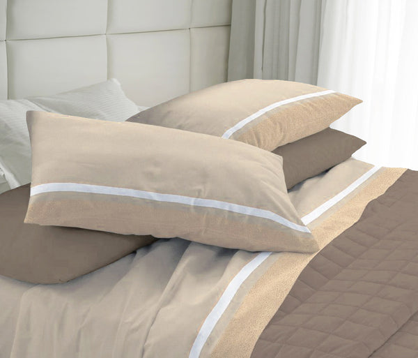 acquista Ensemble de draps et taies d'oreiller en coton Cober Belfast Beige différentes tailles