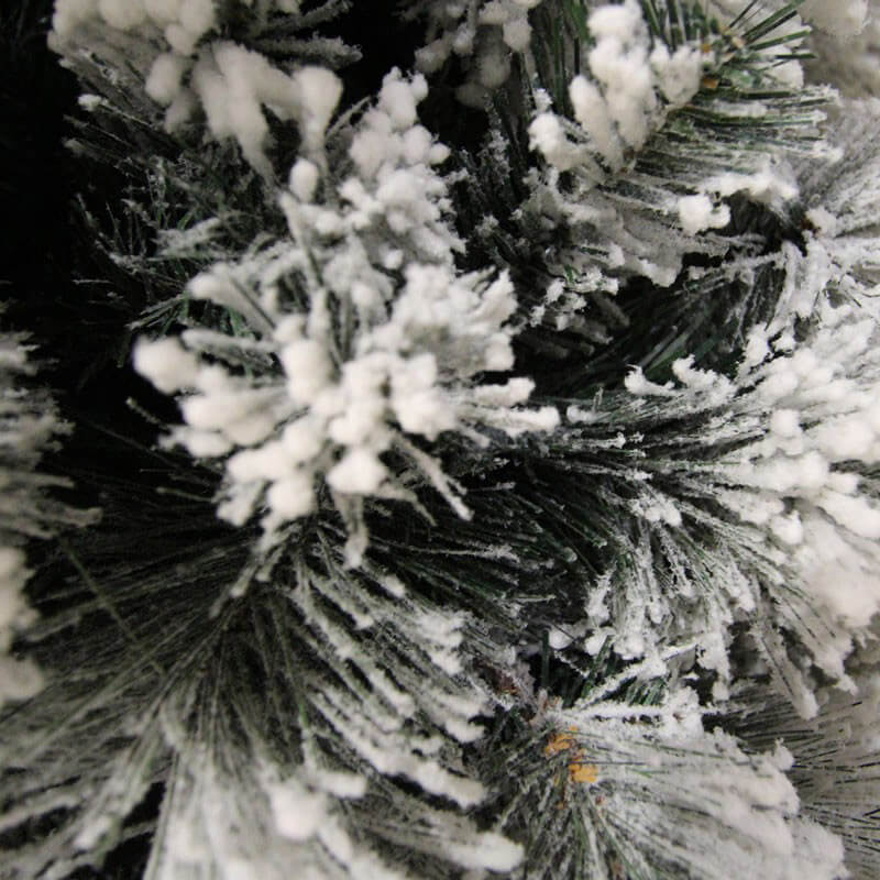 Albero di Natale Artificiale Innevato  Bianco Slim Altezza 210 cm-2