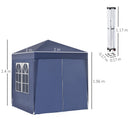 Gazebo Pieghevole Pop Up 2x2m in Poliestere e Acciaio Blu-3