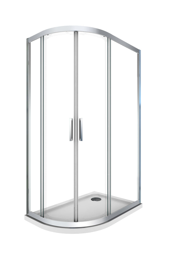 online Paroi semi-circulaire et receveur de douche 80x120 cm 2 portes coulissantes en verre 6mm H190 Sailor Plus Droite/Gauche