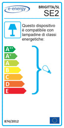 Saliscendi D45 1xE27 Montatura Bianca Vetro Lastra Bianco E-Energy Brigitta-2