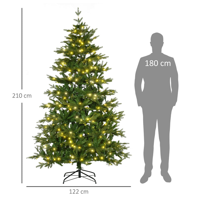 Albero di Natale Artificiale H210 cm 1914 Rami con Luci LED Verde-3